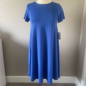 NEW LuLaRoe Carly Blue Sparkle Tee Shirt Dress (fits like medium)